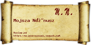 Mojsza Nónusz névjegykártya